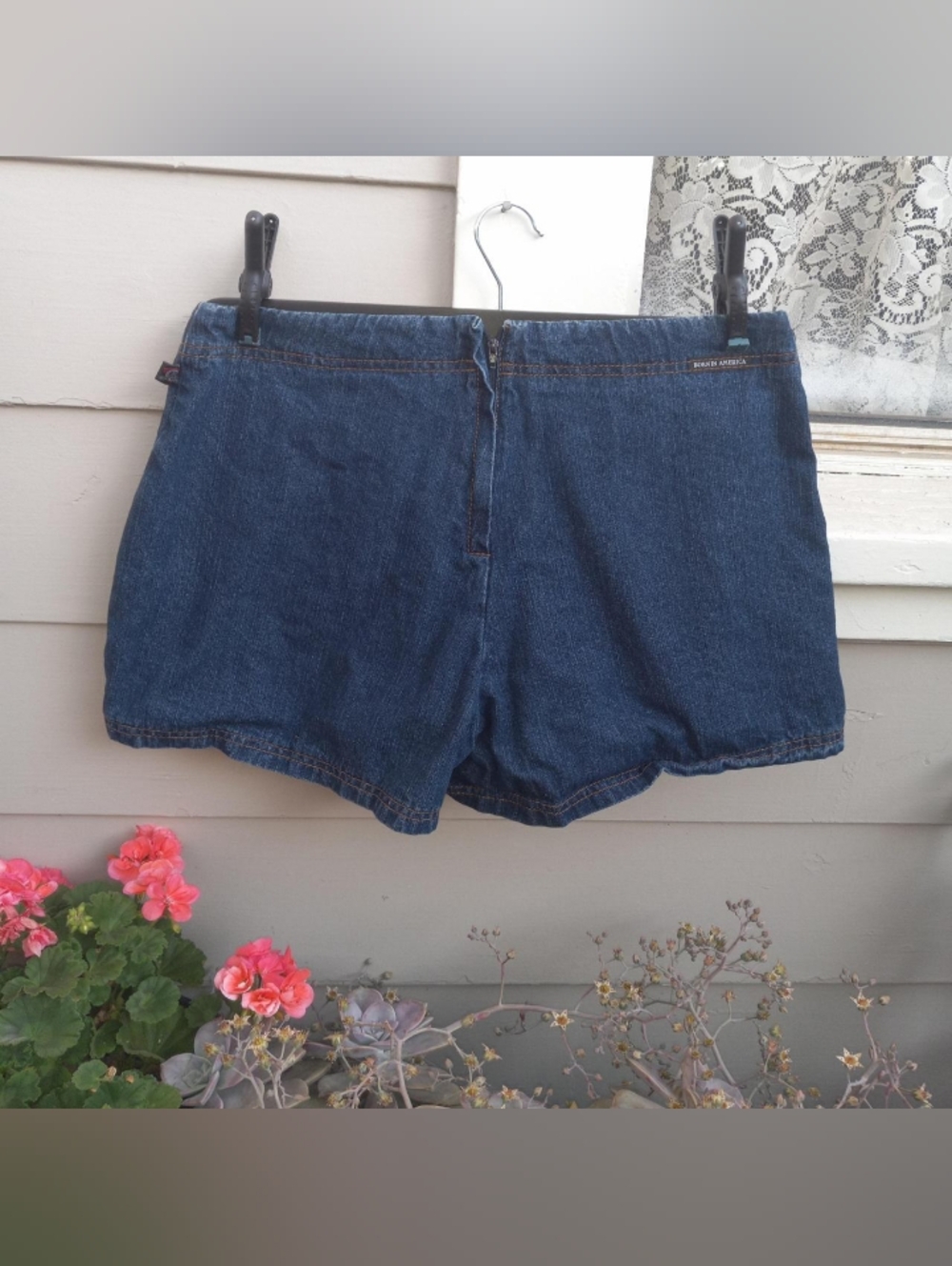 Women's Dark Blue Denim Jean Skirt Shorts - Casual High Waist